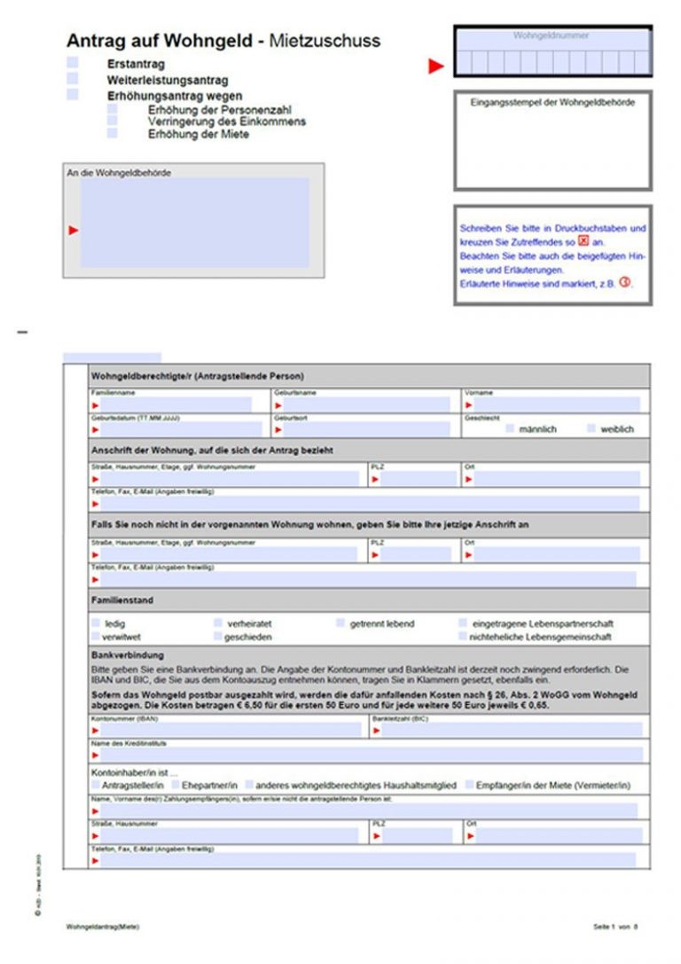 Antrag Mietzuschuss Hessen